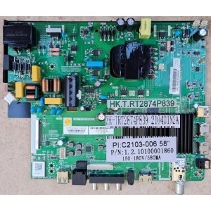 EKO K58USW MAIN BOARD HK.T.RT2874P839 1.2.10100001860